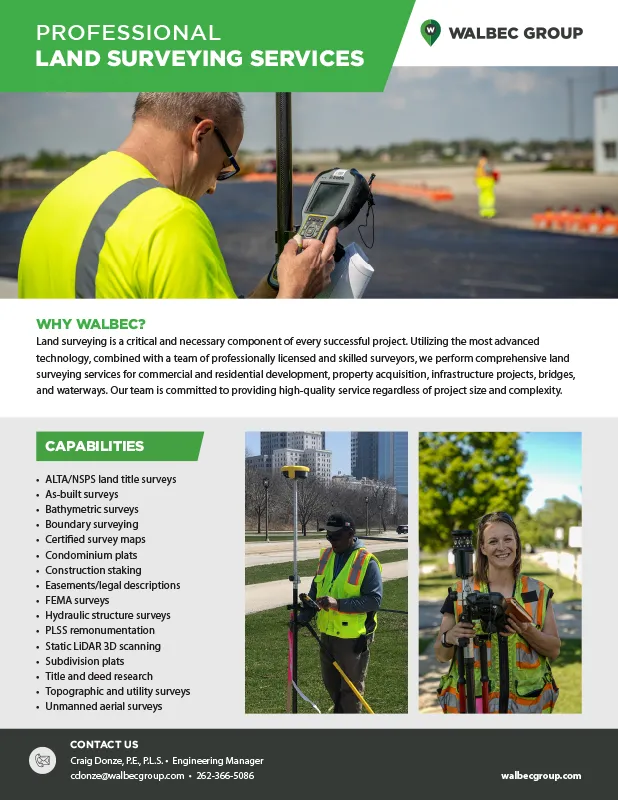 Professional land surveying services document