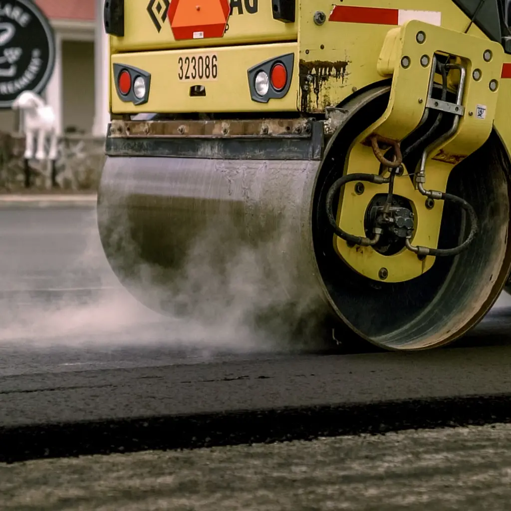 close up of steamroller