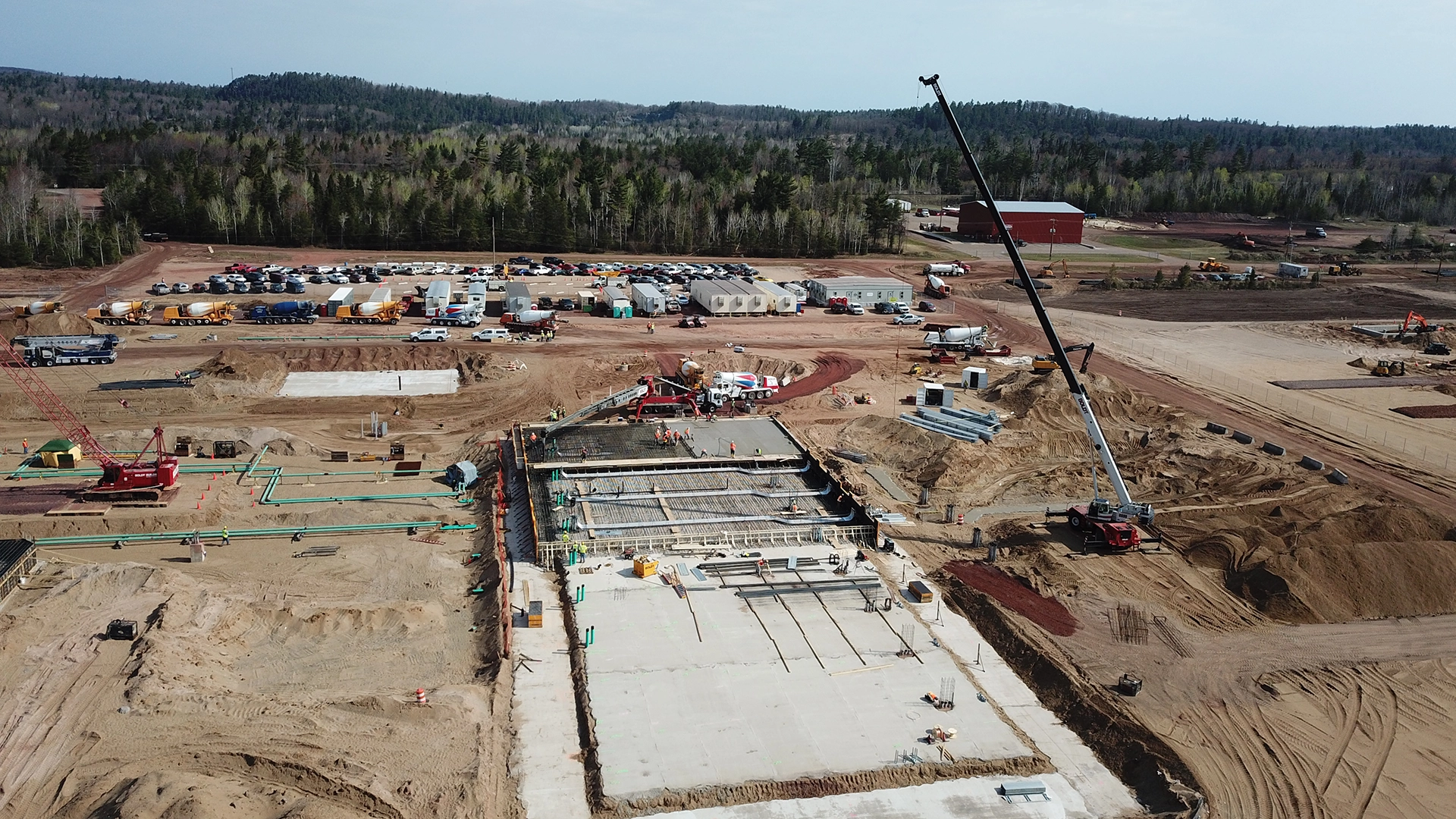 aerial view of jobsite under construction