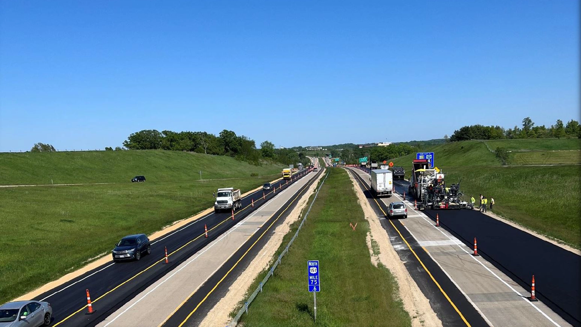 view of paving in progress on USH 18/151